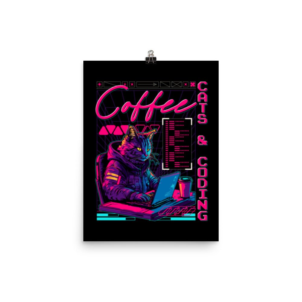 Coffee, Cats, Coding Poster - Emergence Forge