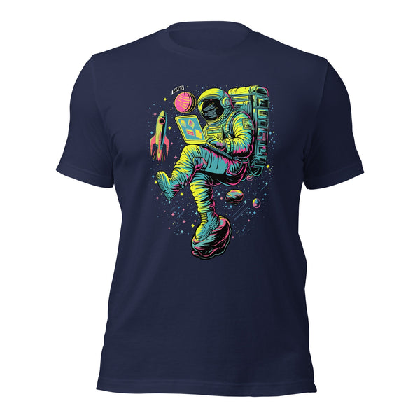 Cosmic Code Explorer: Astronaut Programmer Design T-Shirt - Emergence Forge