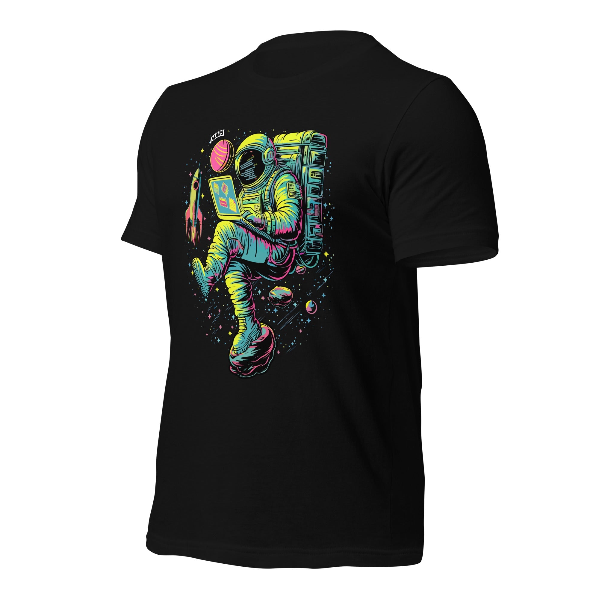 Cosmic Code Explorer: Astronaut Programmer Design T-Shirt - Emergence Forge