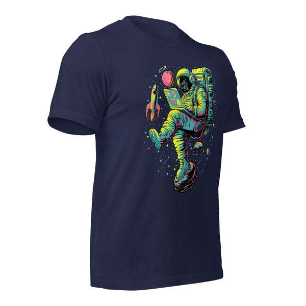 Cosmic Code Explorer: Astronaut Programmer Design T-Shirt - Emergence Forge