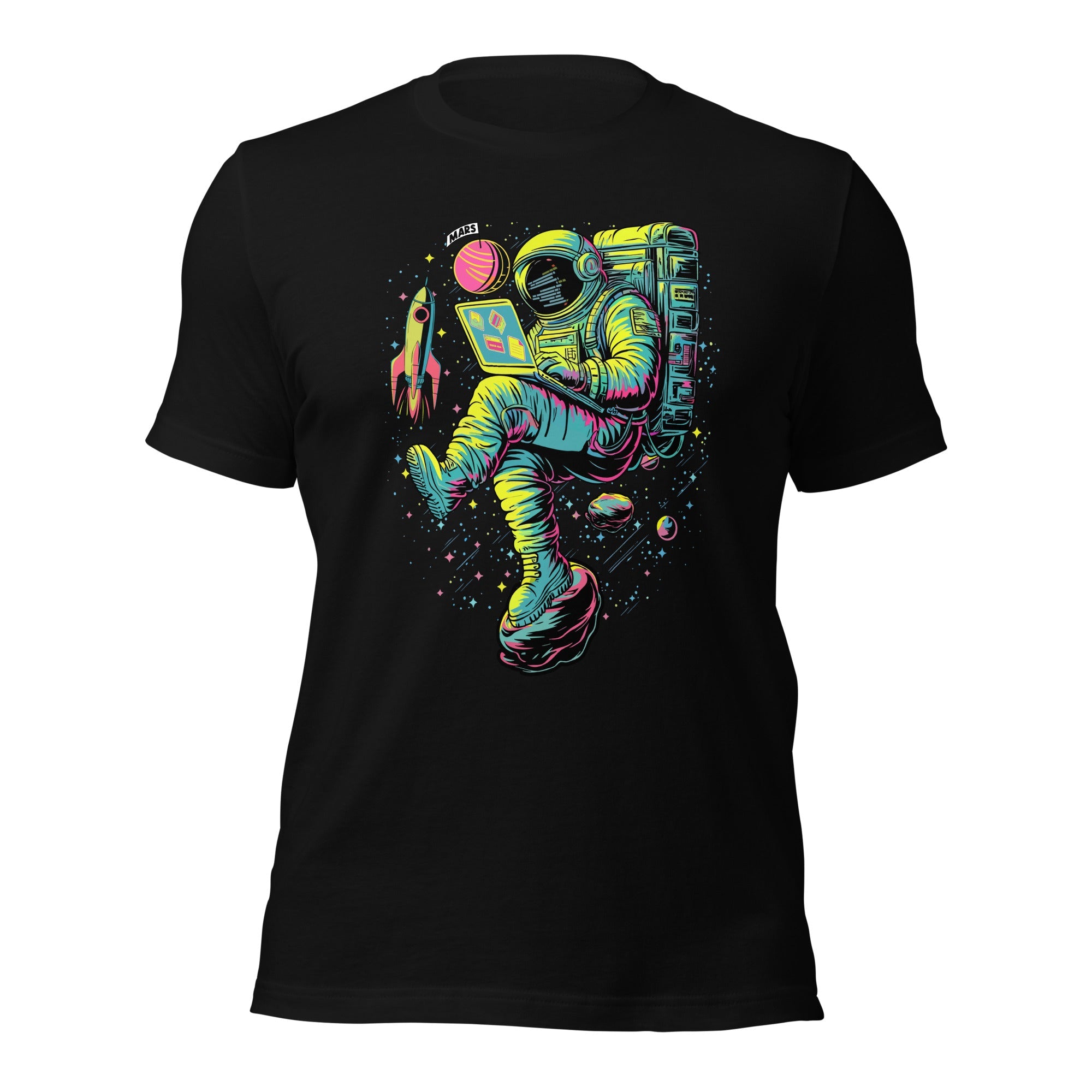 Cosmic Code Explorer: Astronaut Programmer Design T-Shirt - Emergence Forge