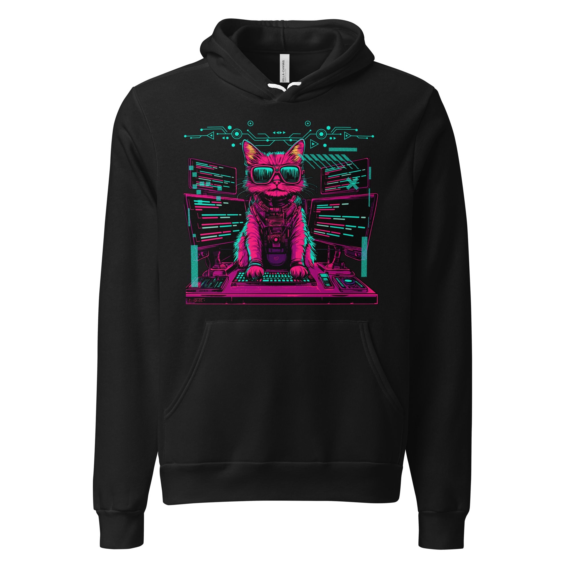 Cute Cat Coding Expert - Programming Feline Tech Design Hoodie - Emergence Forge