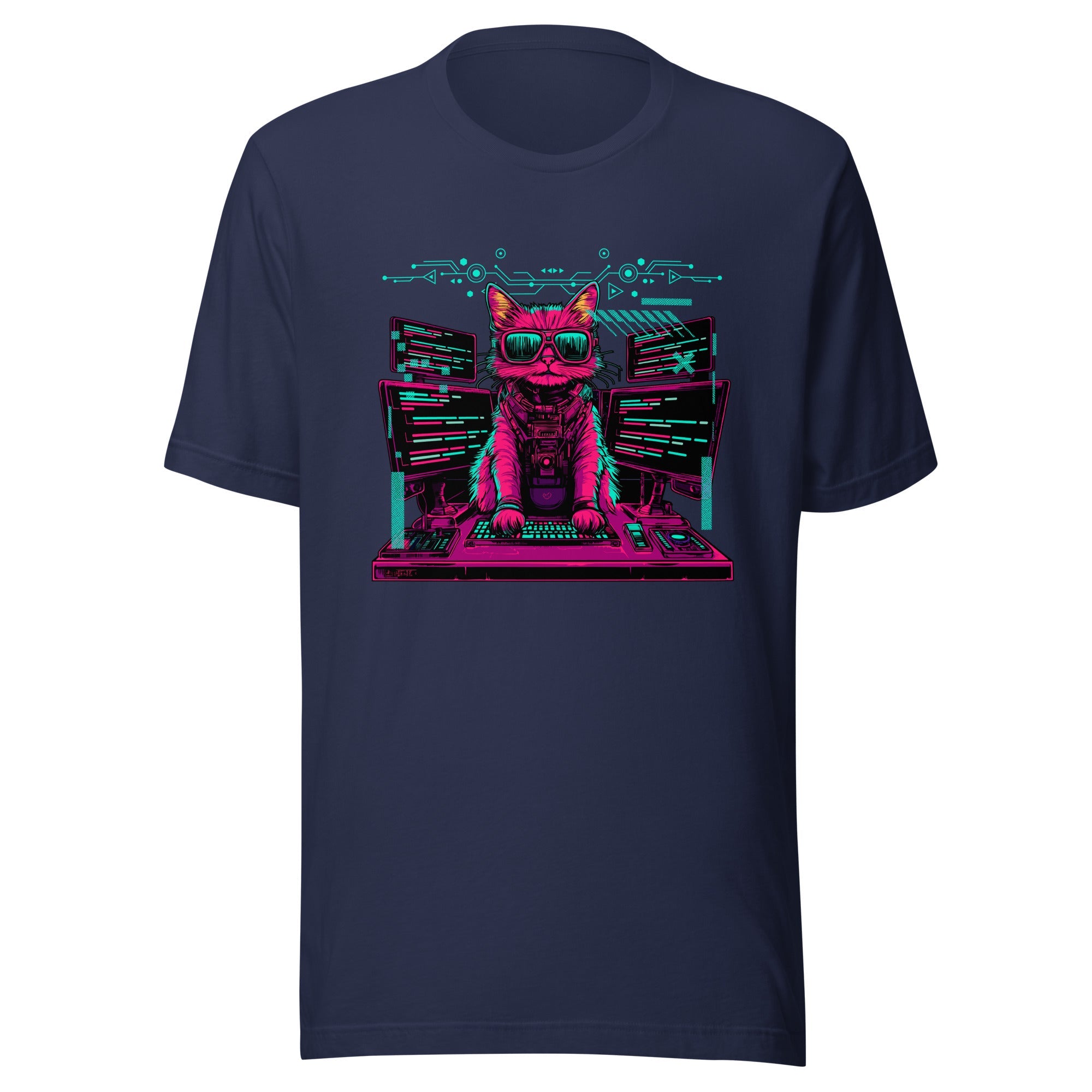 Cute Cat Coding Expert - Programming Feline Tech Design T-shirt - Emergence Forge