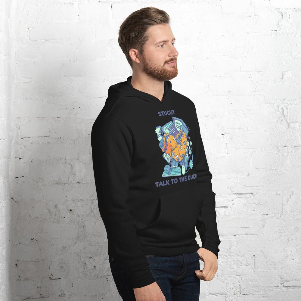 🦆 Debug with the Cyber Duck! - Your Digital Companion for Problem - Solving Unisex Pull - over Hoodie | Bella Canvas 3719 - Emergence Forge