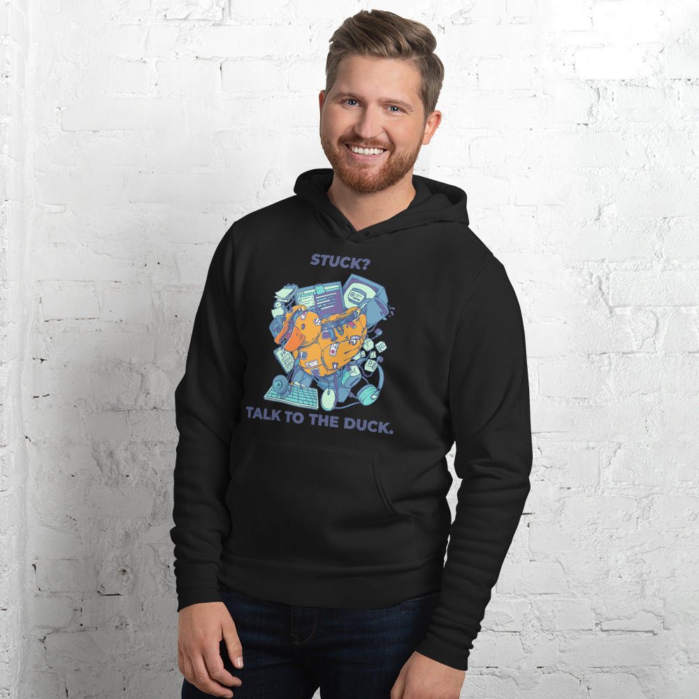 🦆 Debug with the Cyber Duck! - Your Digital Companion for Problem - Solving Unisex Pull - over Hoodie | Bella Canvas 3719 - Emergence Forge