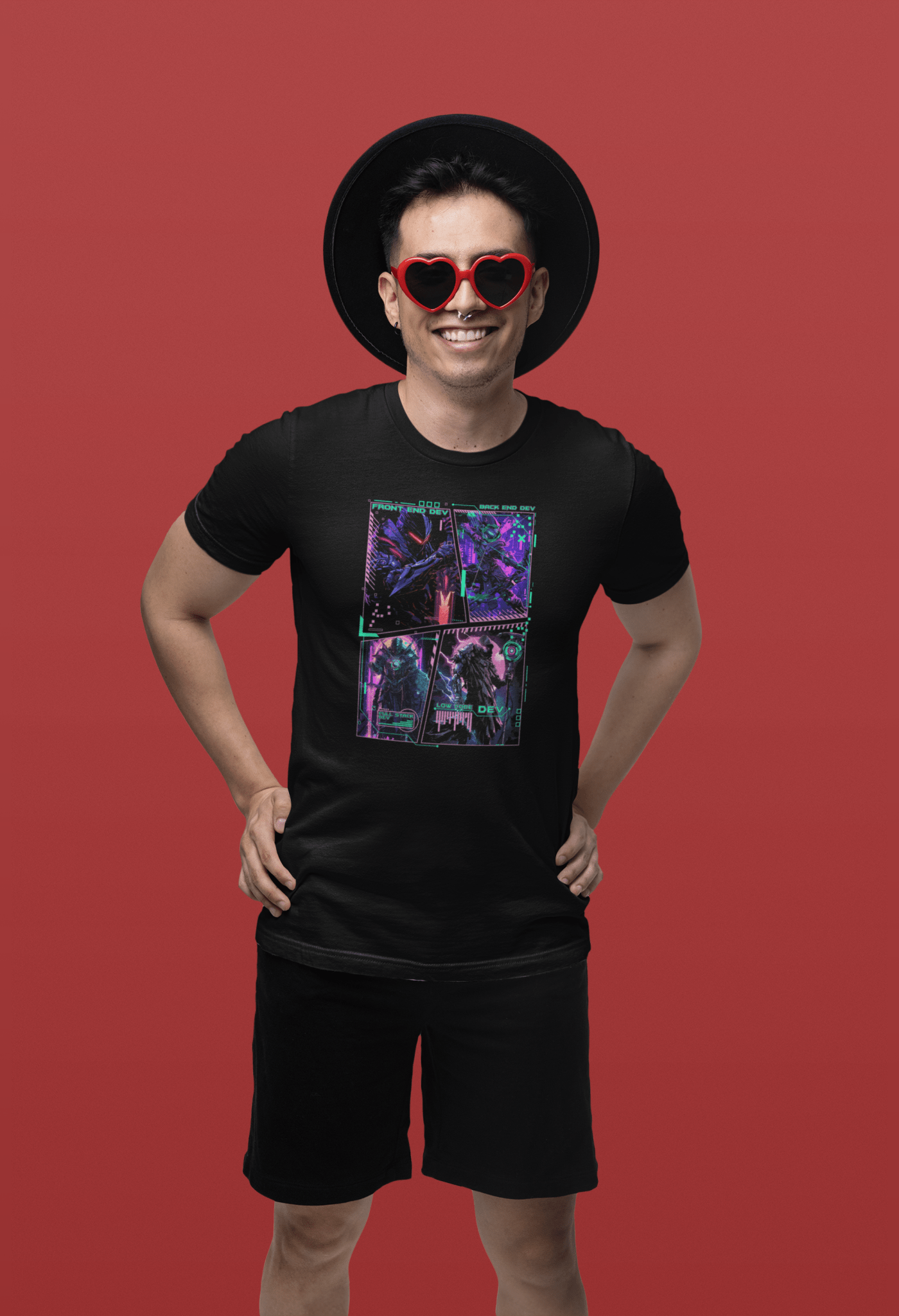 Fantasy Programmer Squad Collage Art T-Shirt - Emergence Forge